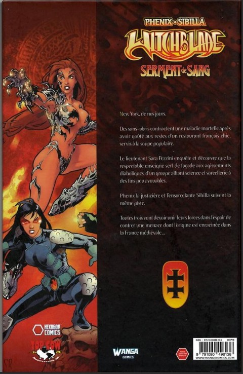 Verso de l'album Witchblade Tome 1 Serment de sang