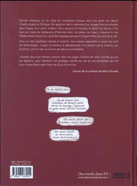 Verso de l'album Etenesh L'odyssée d'une migrante