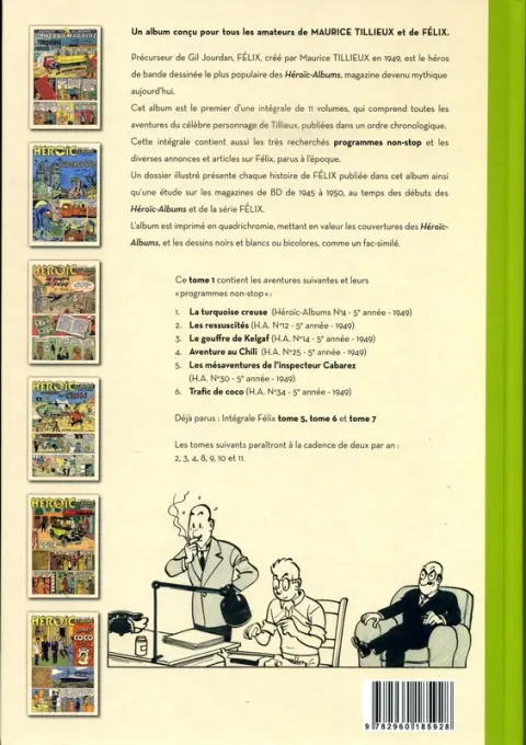 Verso de l'album Félix Intégrale Tome 1