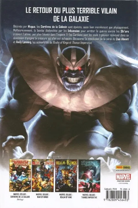Verso de l'album Les Gardiens de la Galaxie Tome 3 Realm of Kings