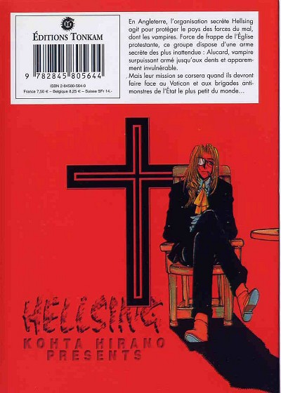 Verso de l'album Hellsing Vol. 1