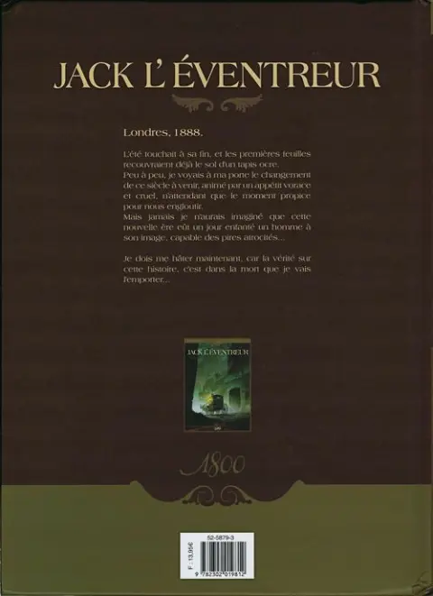 Verso de l'album Jack l'éventreur Tome 1 Les liens du sang