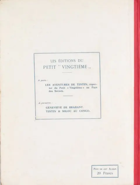 Verso de l'album Quick et Flupke - Gamins de Bruxelles 1e série