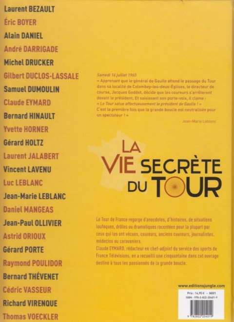 Verso de l'album La Vie secrète du Tour