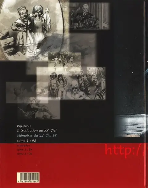 Verso de l'album XXe ciel.com Tome 1 Mémoires du XXe ciel 98