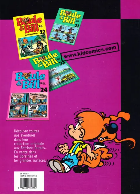 Verso de l'album Boule & Bill Tome 9