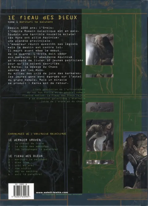 Verso de l'album Le Fléau des dieux Tome 1 Morituri te salutant
