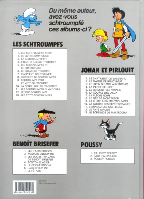 Verso de l'album Johan et Pirlouit Tome 5 Le serment des vikings
