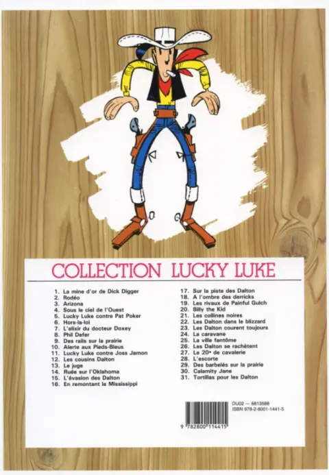 Verso de l'album Lucky Luke Tome 1 La mine d'or de Dick Digger