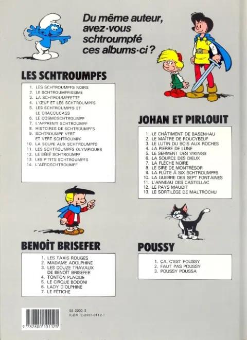 Verso de l'album Les Schtroumpfs Tome 5 Les Schtroumpfs et le Cracoucass