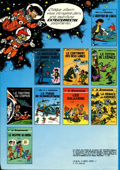 Verso de l'album Le Scrameustache Tome 5 Le fantôme du Cosmos
