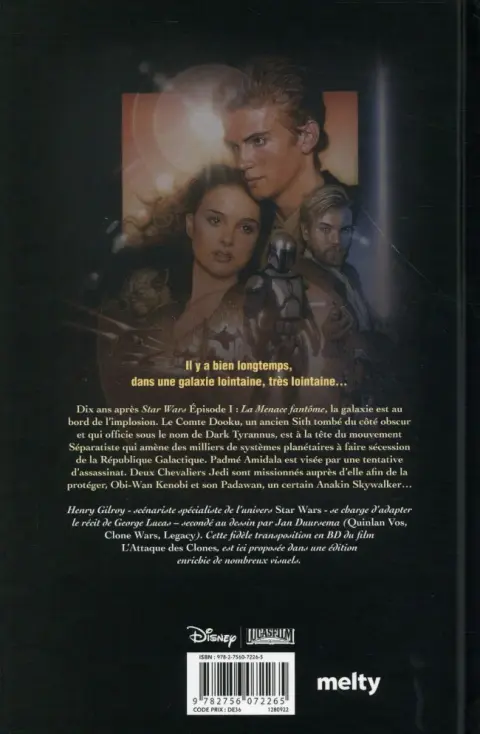 Verso de l'album Star Wars Épisode II L'attaque des clones
