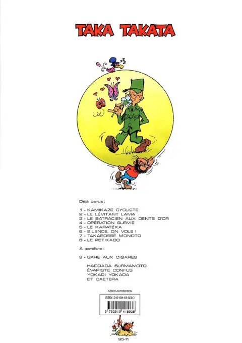 Verso de l'album Taka Takata Tome 2 Kamikaze cycliste