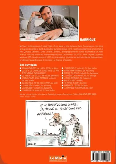 Verso de l'album Barricatures Tome 22 L'Année 2002 à traits tirés