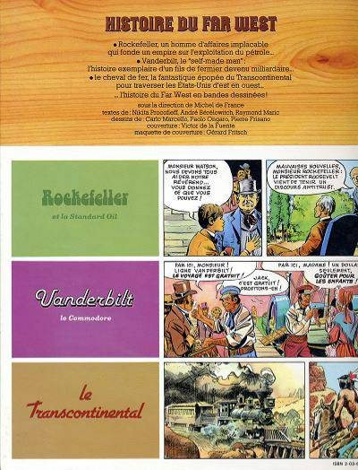Verso de l'album Histoire du Far West Tome 11 Rockefeller / Vanderbilt / Le Transcontinental