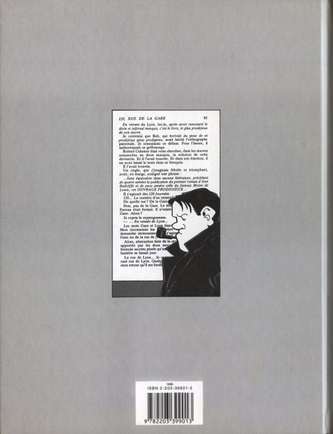 Verso de l'album Nestor Burma Rendez-vous 120, rue de la Gare - Autopsie d'une adaptation