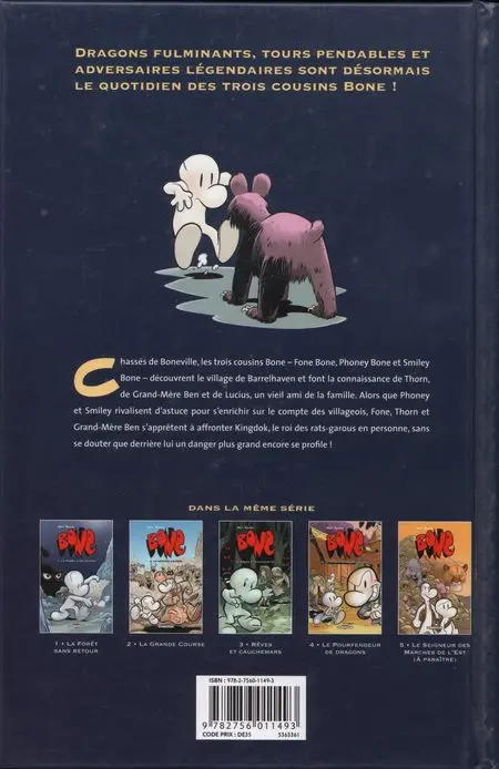 Verso de l'album Bone Tome 4 Le Pourfendeur de dragons