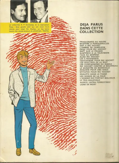 Verso de l'album Ric Hochet Tome 20 L'homme qui portait malheur