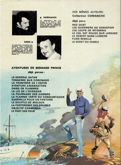 Verso de l'album Bernard Prince Tome 1 Le général satan