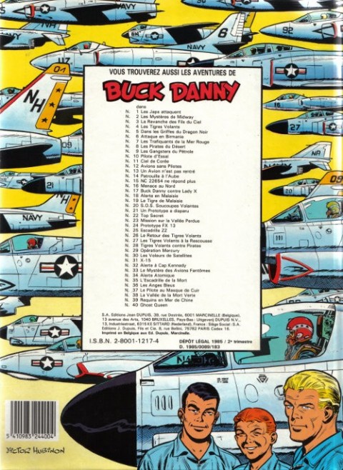 Verso de l'album Buck Danny Tome 21 Un prototype a disparu