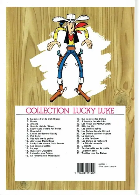 Verso de l'album Lucky Luke Tome 15 L'évasion des Dalton