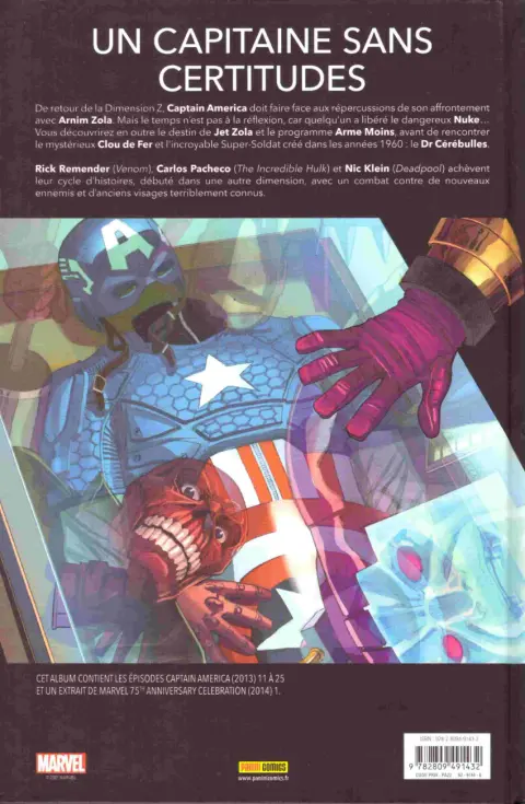 Verso de l'album Captain America Le Soldat de demain