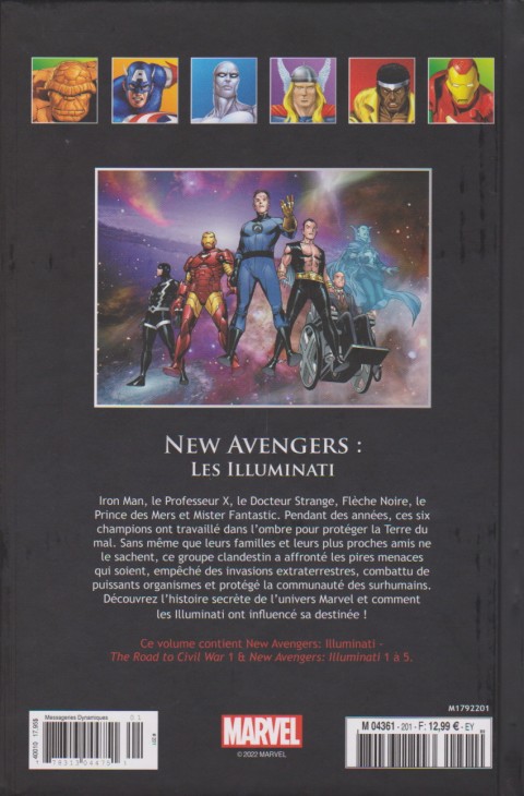 Verso de l'album Marvel Comics - La collection de référence Tome 201 New Avengers : Les Illuminati