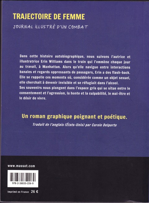 Verso de l'album Trajectoire de Femme Journal illustré d'un Combat