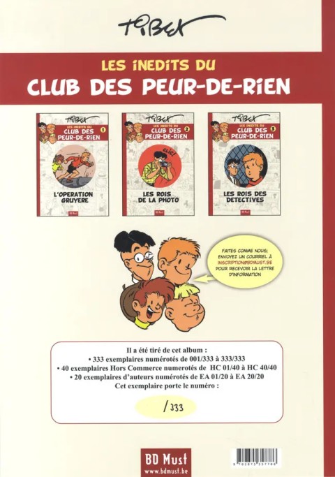 Verso de l'album Le Club des Peur-de-rien Les inédits Tome 2 Les rois de la photo