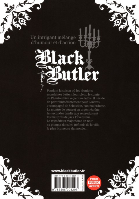 Verso de l'album Black Butler 2 Black Doctor