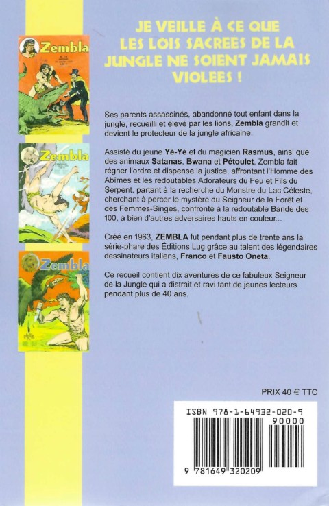 Verso de l'album Zembla Tome 9