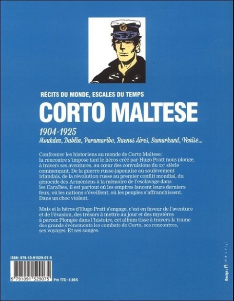 Verso de l'album Corto Maltese : 1904-1925 Récits du monde, escales du temps