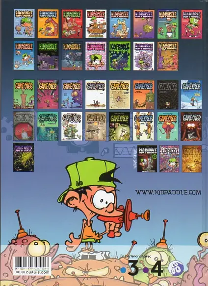 Verso de l'album Kid Paddle Tome 4 Full métal casquette