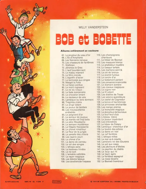 Verso de l'album Bob et Bobette Tome 121 Le diamant sombre