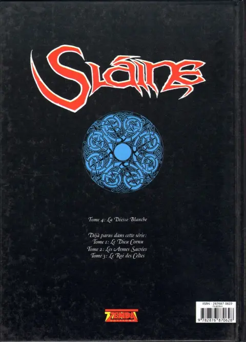 Verso de l'album Sláine Tome 4 La déesse blanche