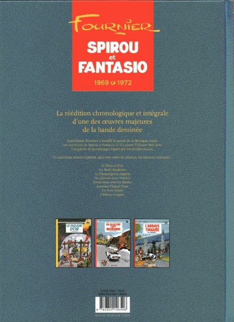 Verso de l'album Spirou et Fantasio - Intégrale Dupuis 2 Tome 9 1969-1972