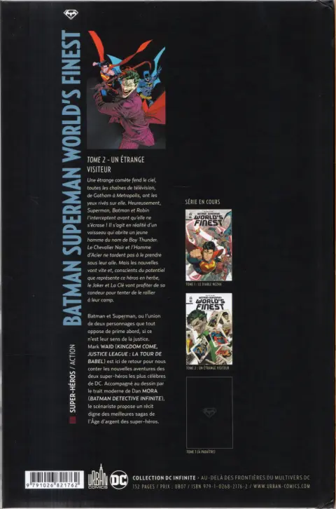 Verso de l'album Batman Superman World's finest 2 Un étrange visiteur