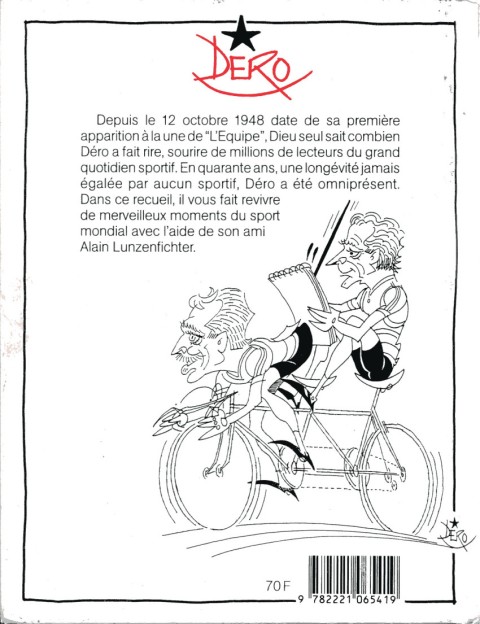Verso de l'album 40 ans de caricatures à L'Équipe