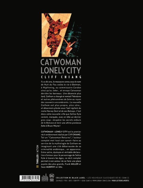 Verso de l'album Catwoman : Lonely City