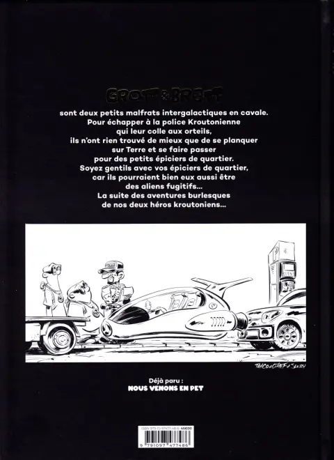 Verso de l'album Grott & Brott 2 Cosmic Troupiers