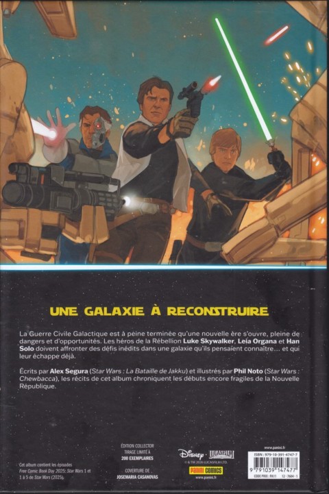 Verso de l'album Star Wars Tome 1 Sorti des Ténèbres