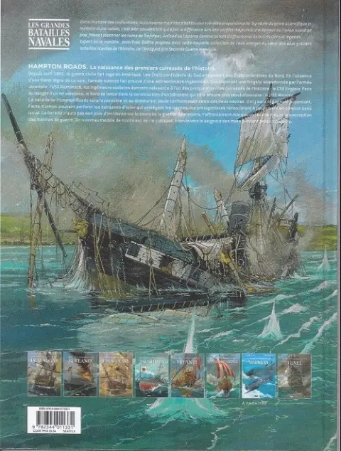 Verso de l'album Les grandes batailles navales Tome 7 Hampton Roads