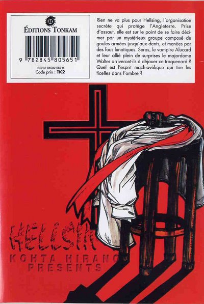 Verso de l'album Hellsing Vol. 2