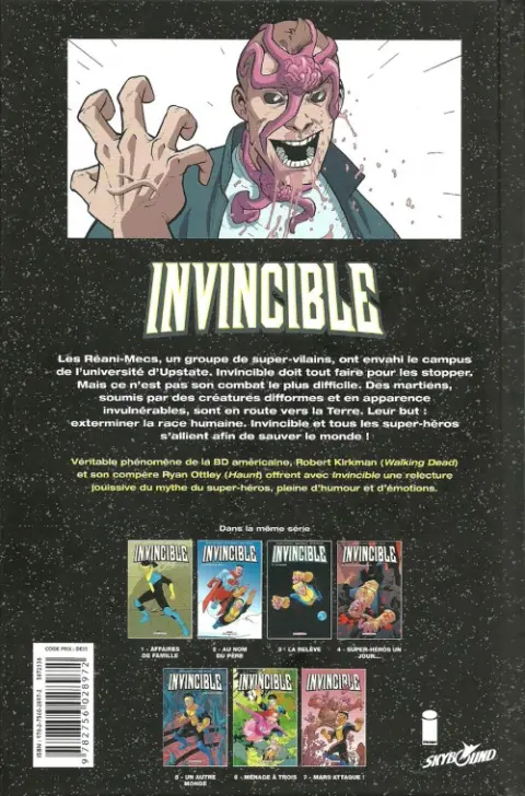Verso de l'album Invincible Tome 7 Mars attaque !