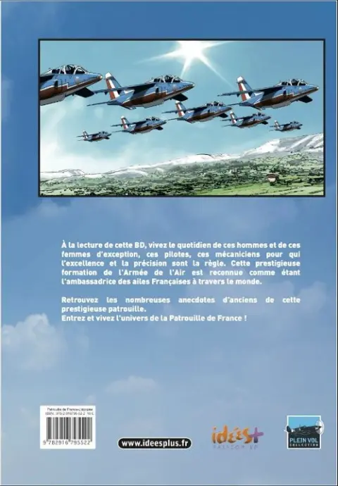 Verso de l'album Patrouille de France L'Épopée