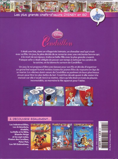 Verso de l'album Les plus grands chefs-d'œuvre Disney en BD Tome 5 Cendrillon