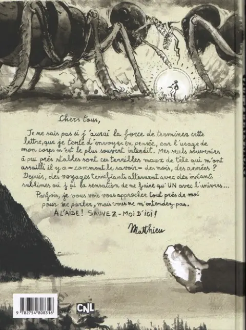 Verso de l'album Quand vous pensiez que j'étais mort Mon quotidien dans le coma
