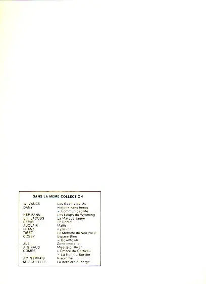Verso de l'album La Dernière auberge