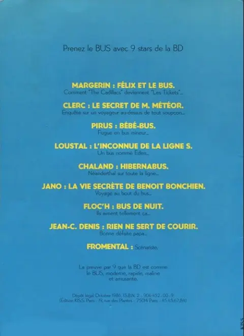 Verso de l'album Félix et le bus CGFTE1