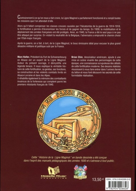 Verso de l'album Histoire de la ligne Maginot